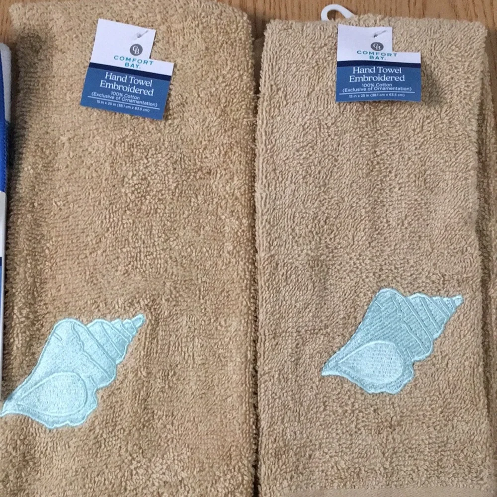 New Bundle Of 3 Nautical Beachy 1-Kitchen Dish Drying May & 2 Bath Hand Towels