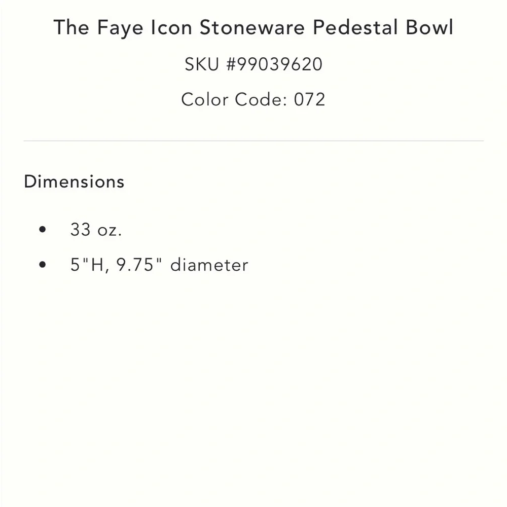 Anthropologie X Faye Icon Stoneware Pedestal Bowl
