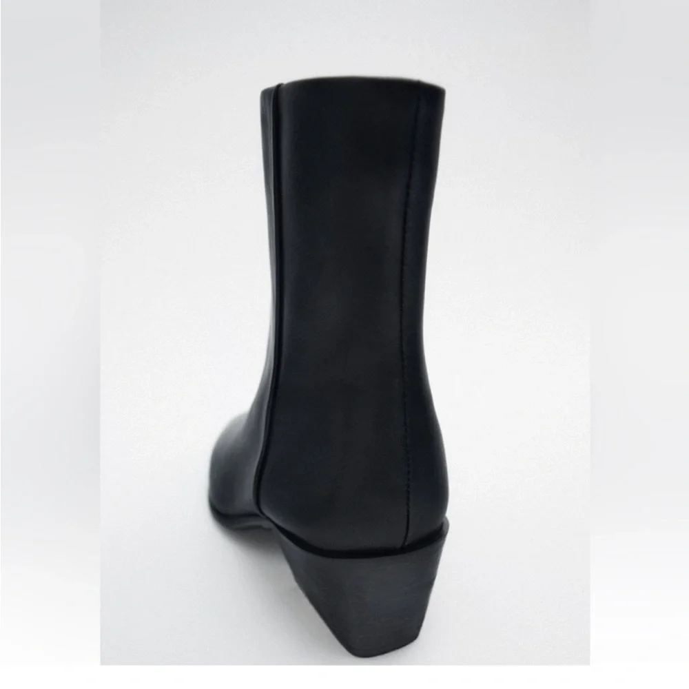 Zara black leather