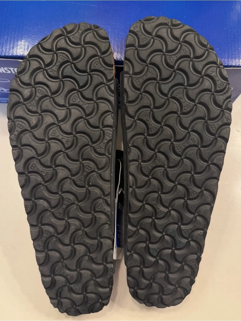 Birkenstock Black Two-Strap Sandals with Silver Buckles