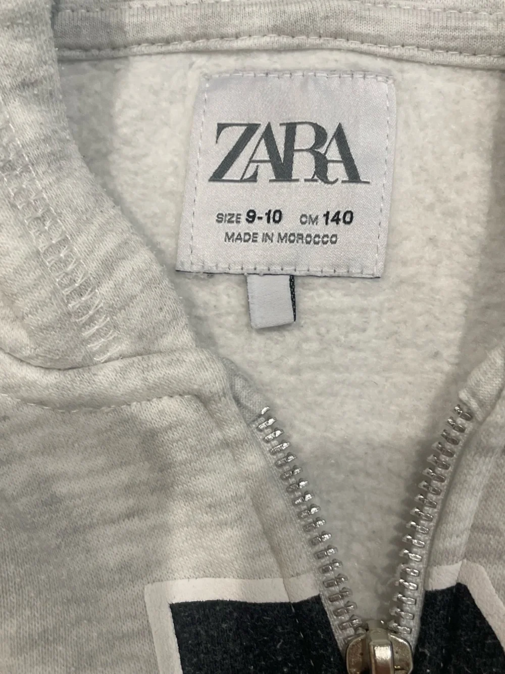 Zara Gray Hooded Zip-Up Jacket with PARIS Graphic
