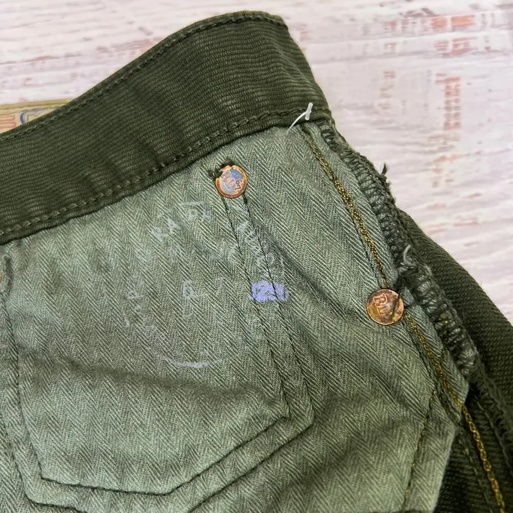 Polo Ralph Lauren PRL 750 Green Corduroy Bootcut Button Jeans 34x32 NWT