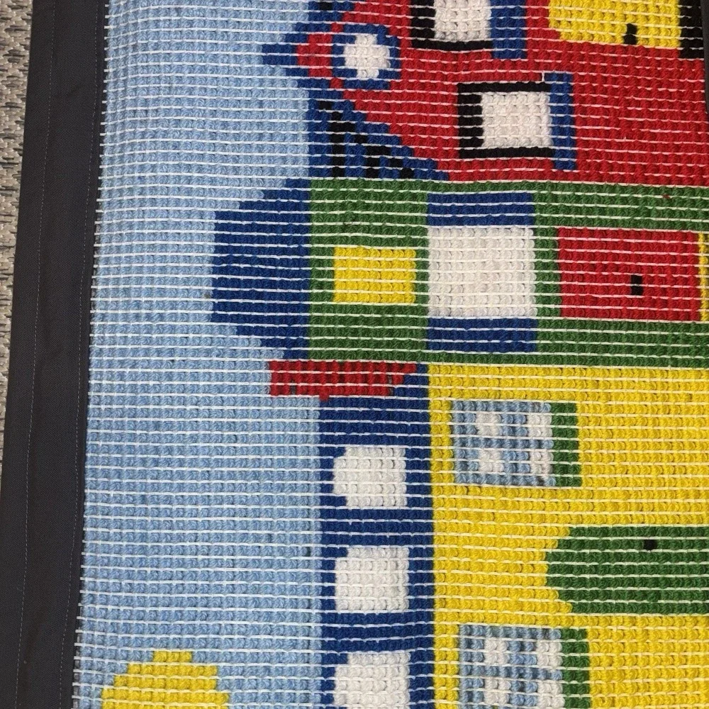 Latch Hook Wall Hanging Decoration Vintage Children Kids Colorful Neighborhood