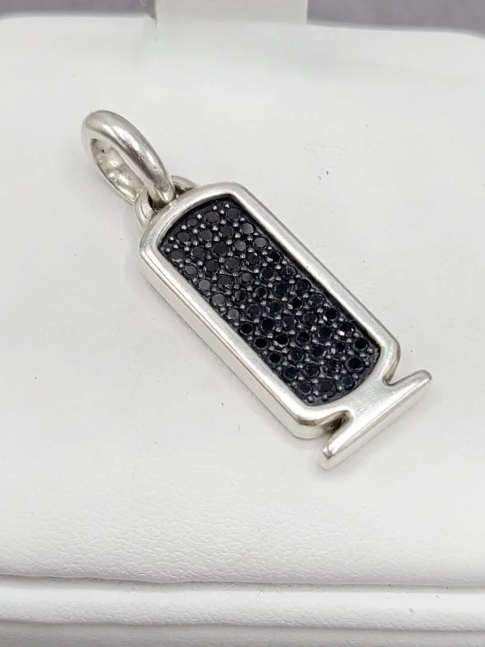 David Yurman Cairo Cartouche Amulet w/ Pavé Black Diamonds - RARE