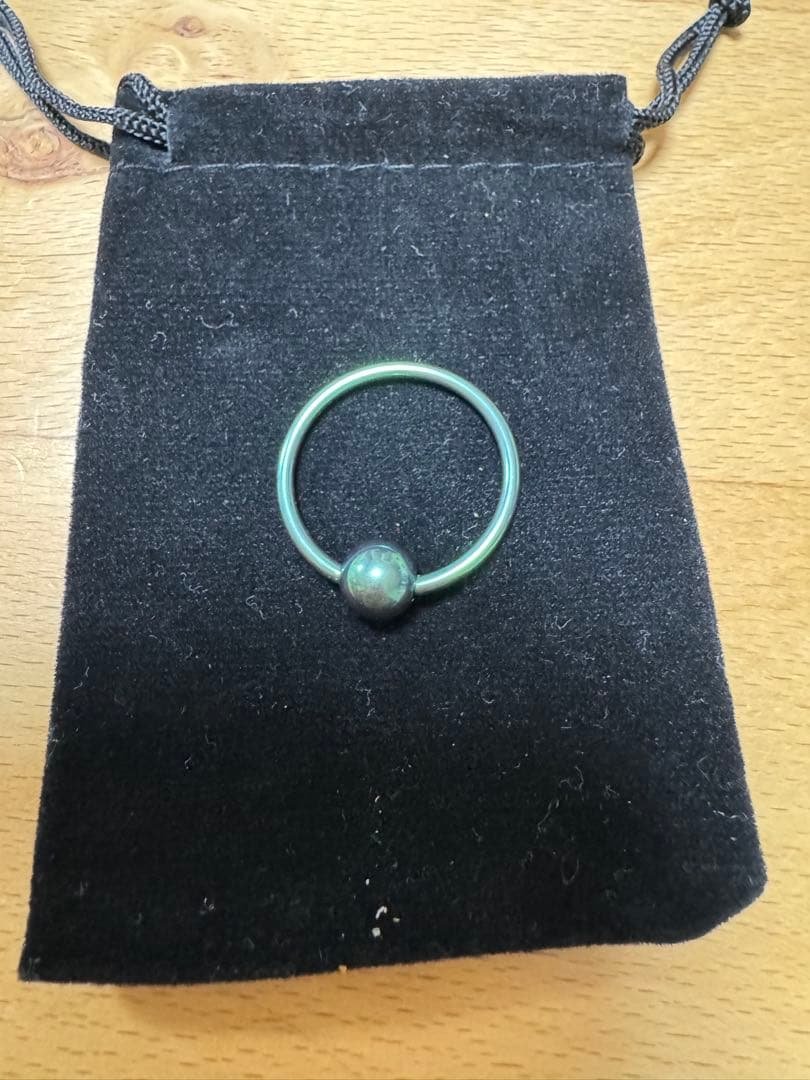 Body Piercing Titanium Green CBR Captive Bead Ring 12g