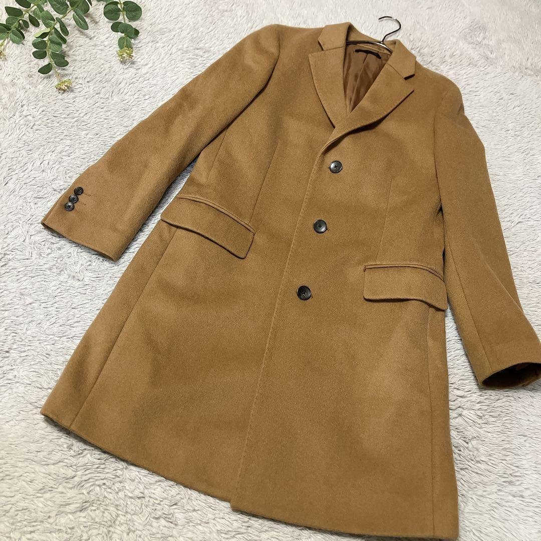 UNIQLO [Beautiful Condition/Cashmere Blend] Wool Chester Coat M Brown Formal